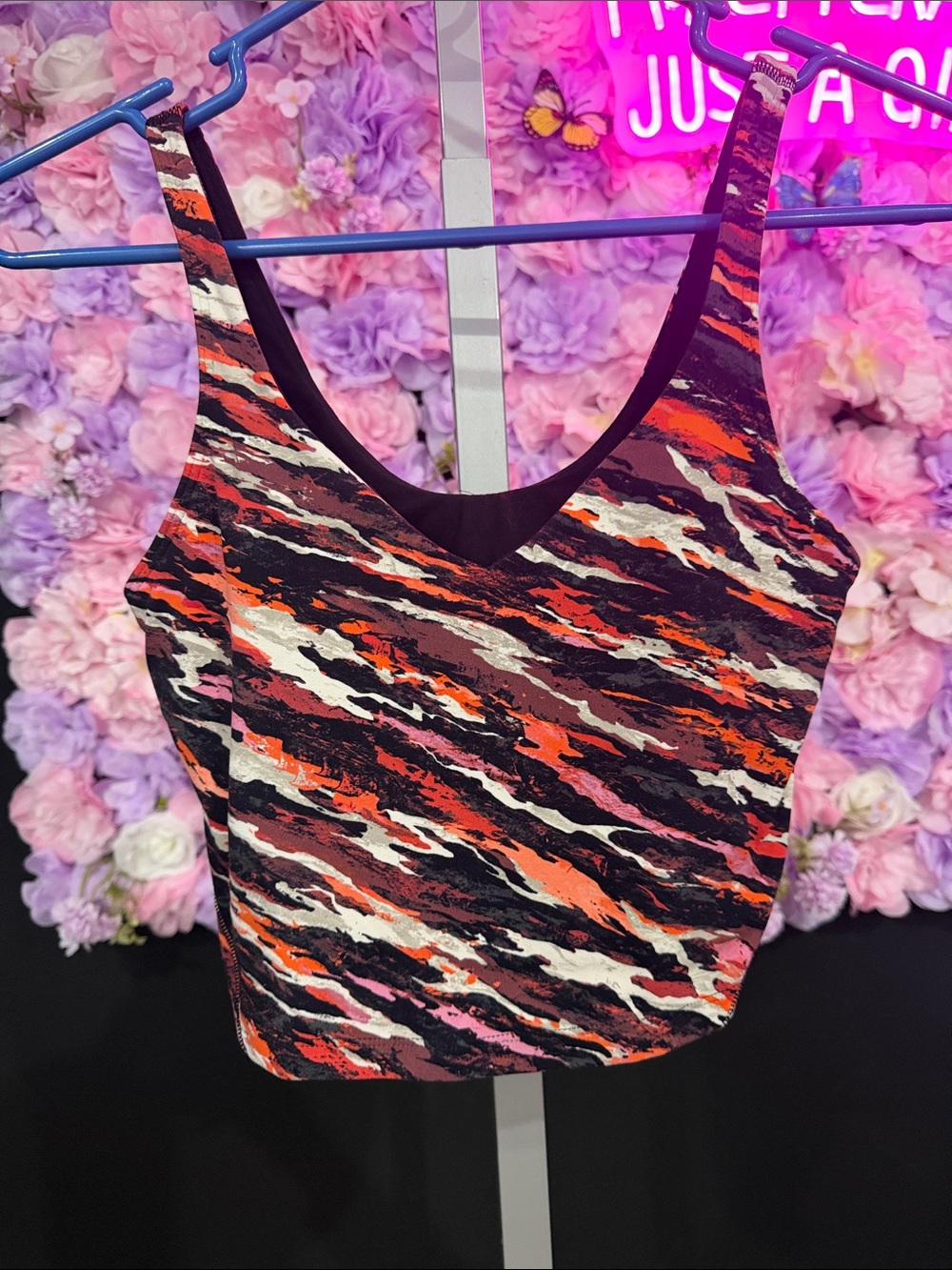 Vibrant Abstract Print Cropped Tank Top